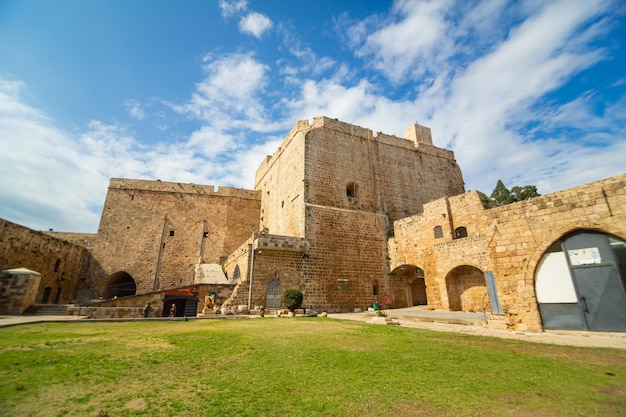 Fort in the city of Akko medieval buildings made of stone