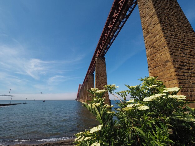 Forth Bridge over Firth of Forth in Edinburgh