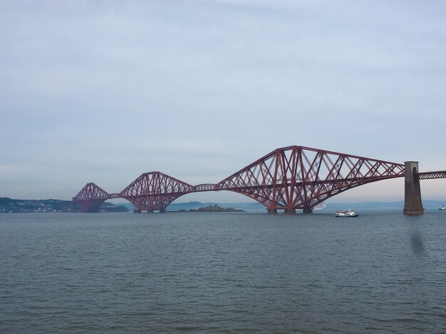 Forth Bridge over Firth of Forth in Edinburgh