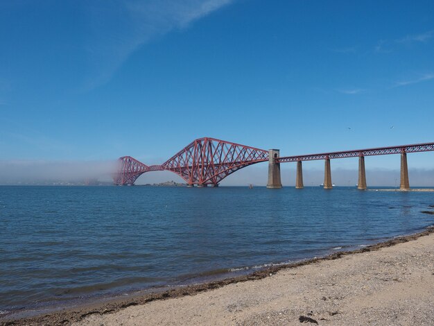 Forth Bridge over Firth of Forth in Edinburgh