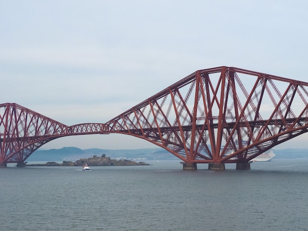 Forth Bridge over Firth of Forth in Edinburgh