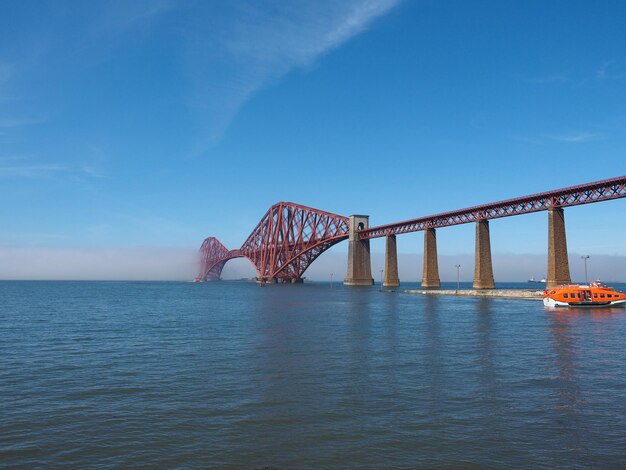 Forth Bridge over Firth of Forth in Edinburgh