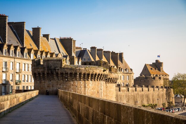 Fortified walls and city of SaintMalo Brittany France