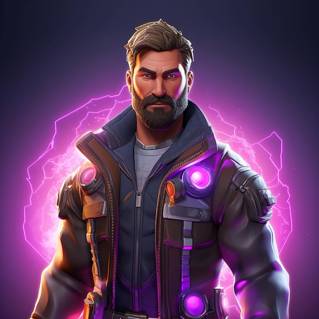 Fortnite portrait player character skin neon