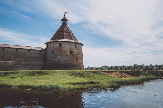 Fortress oreshek on the shore of lake ladoga photo horizontal