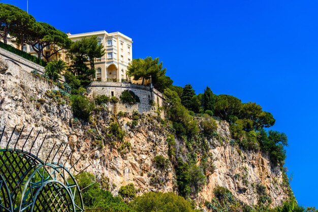 Fortress of Prince's palace on the cliff Fontvielle MonteCarl