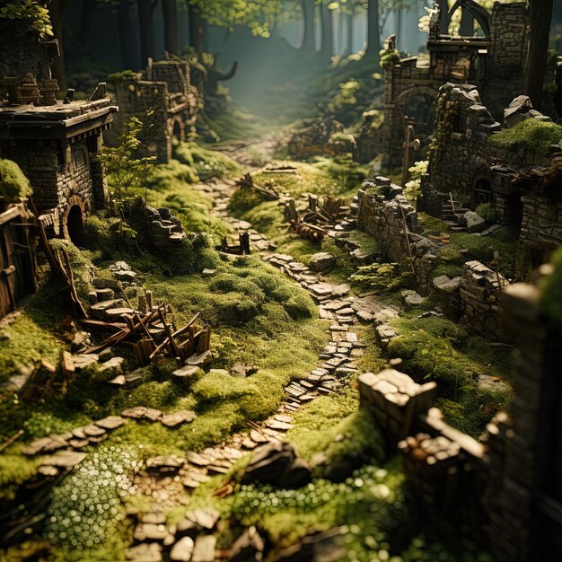 Photo fortress ruins game environment