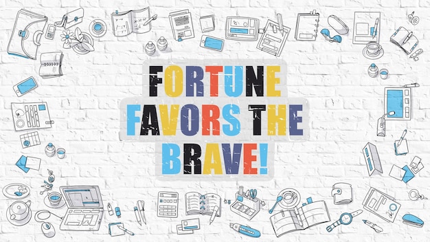 Fortune благосклонна к Brave Concept Multicolor on White Brickwall