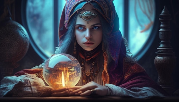 Fortune teller beautiful fantasy style photography