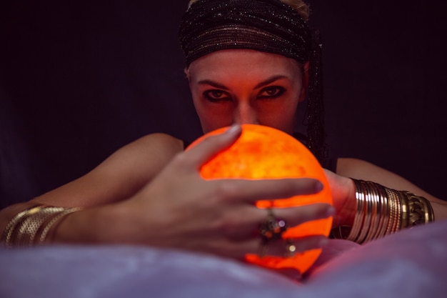 Photo fortune teller forecasting the future