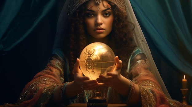 Fortune teller with a crystal ball