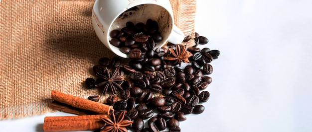 Fortune telling on coffee grounds. selective focus