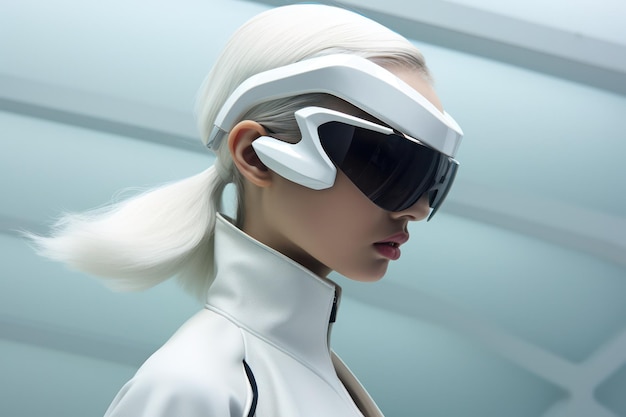 Forward Fashion Woman Embodies Futuristic Style in a Glimpse of Tomorrow's Trends