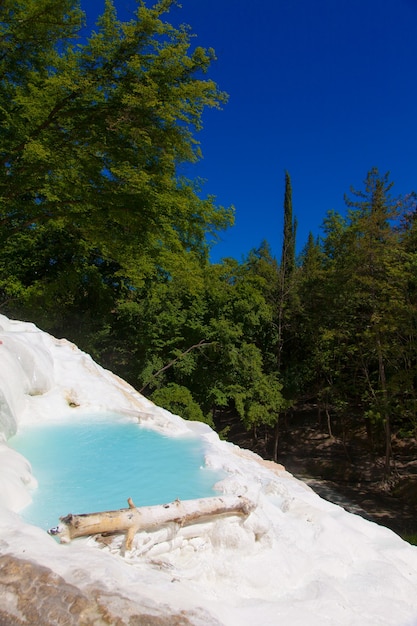 Fosso Bianco, Tuscany, Italy. Termal water in this wonderful natural site.