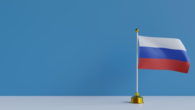 Foto foto 3d-illustraties van de nationale vlaggen van rusland