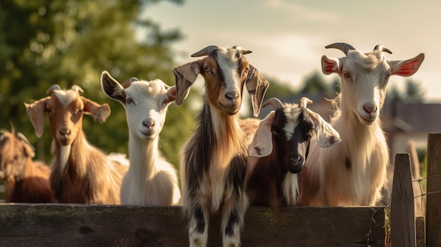 foto 8 geiten bij de ophaalboerderij op een zonnige dag