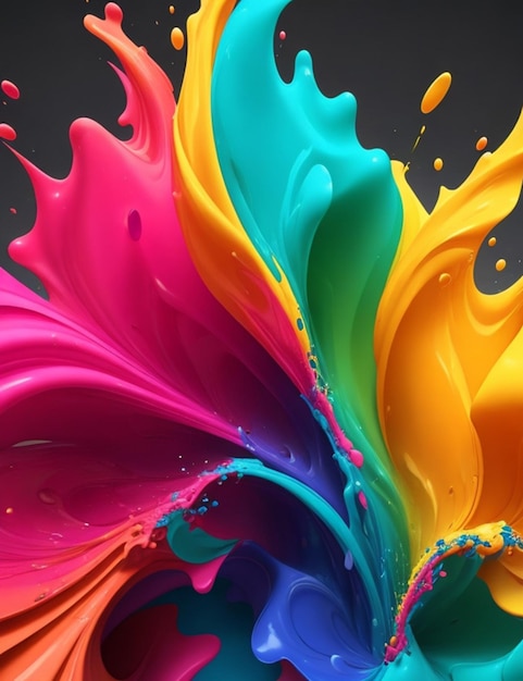Foto abstracte kleurrijke plons 3d achtergrond generatieve ai achtergrond