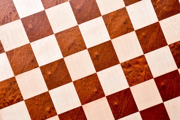 Foto Afbeelding van het klassieke houten schaakbord