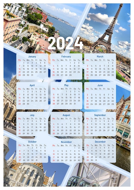 Foto foto blue travels 2024 kalender poster 1