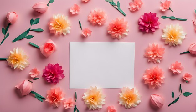 foto bovenaanzicht van de maand en bloemen voor Vrouwendag