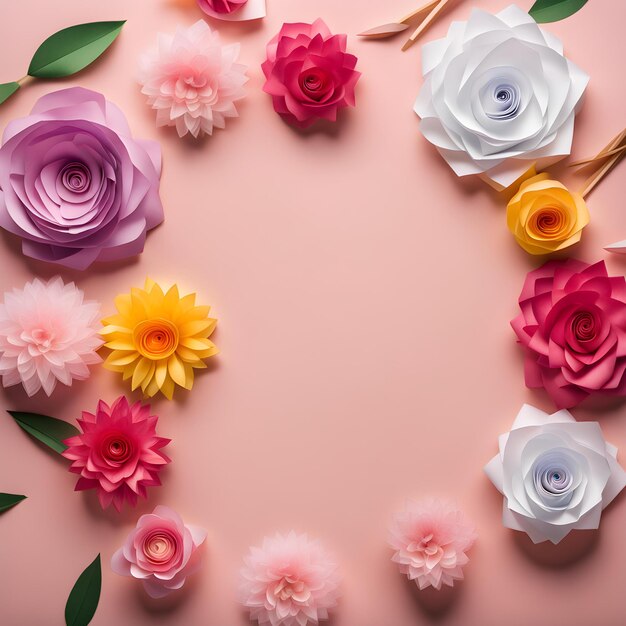 foto bovenaanzicht van de maand en bloemen voor Vrouwendag