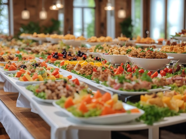Foto buffet catering voedselarrangement op tafel