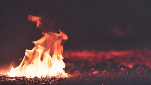 foto close-up van brandende houtblokken