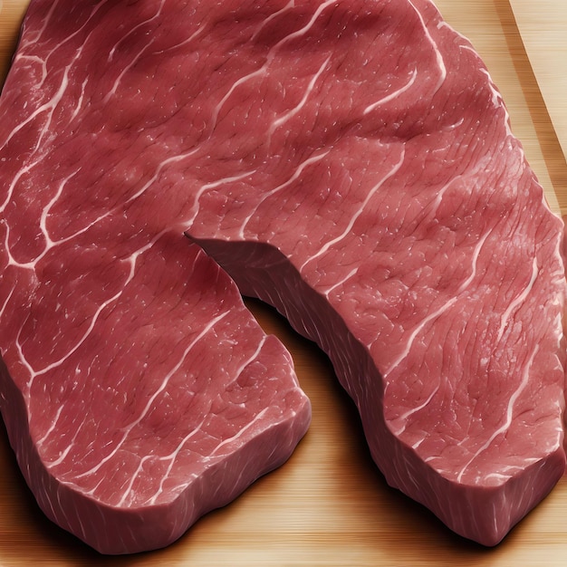 Foto close-up van sappige rauwe steakgeneratieve kunst door AI