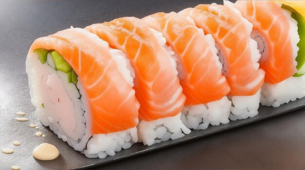 Foto close-up van sashimi sushi set