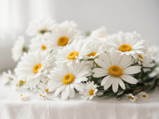 foto compositie met een cluster van ongerepte witte madeliefjes