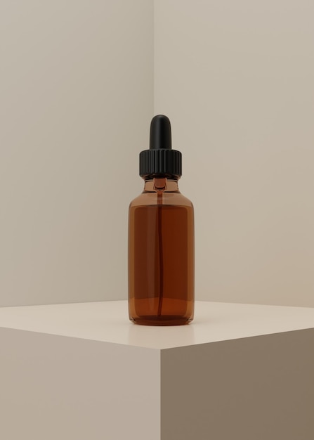 Foto foto cosmetisch serum op podium moderne voetstuk productstandaard