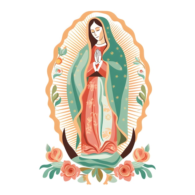 Foto foto dia de la virgen guadalupe straling icon van het geloof 12 december dag van de katholieke religie