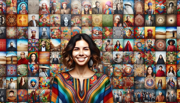 Foto echt als Cultural Canvas Een kleurrijke weergave van culturele diversiteit die het rijke tapijt viert