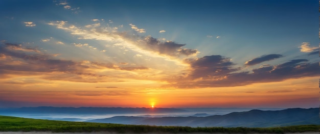 Foto echt als Dawn Embrace Getuige van de zonsopgang horizon waar de dageraad omhelst de aarde in de natuur