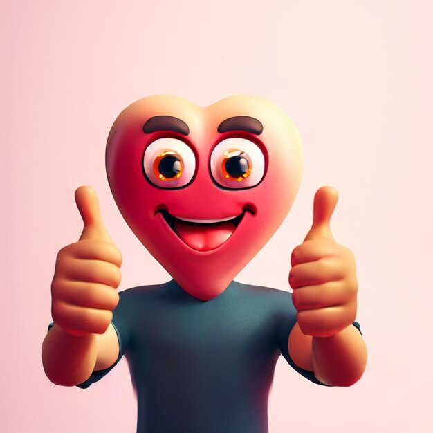 Foto een 3D-hart glimlach emoji-pictogram