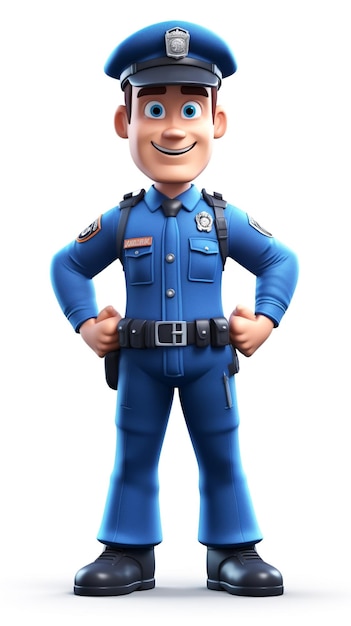 Foto een 3D-personage mannelijke politieagent generatieve ai