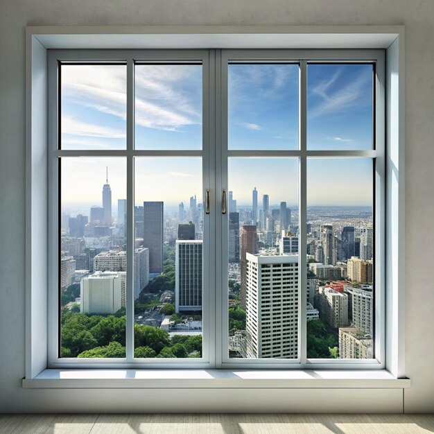Foto een prachtig uitzicht op een woongebouw vanuit het raam