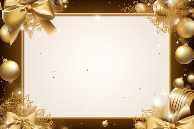 Foto foto feestelijke gouden kerst frame vector