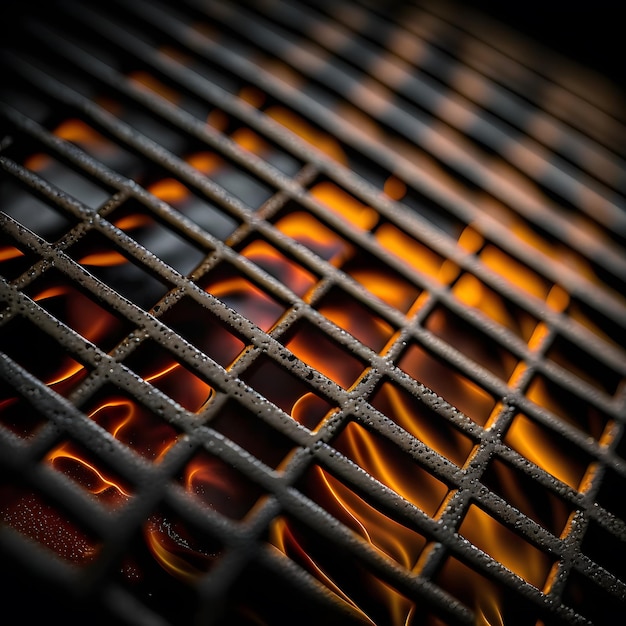 Foto foto grill achtergrond, barbecue vuur grill close-up, geïsoleerd op zwarte achtergrond fotografie