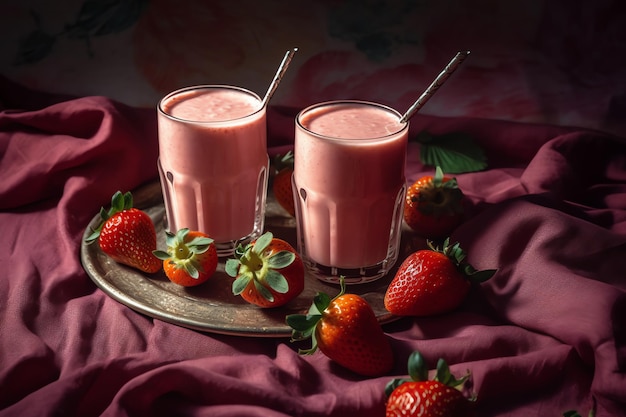 Foto heerlijke aardbeien smoothies