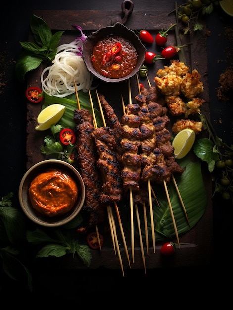 Foto foto heerlijke stukjes satay