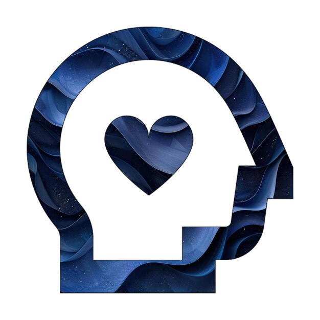 foto hoofd zijde hart blauw gradiënt achtergrond stijlontwerp
