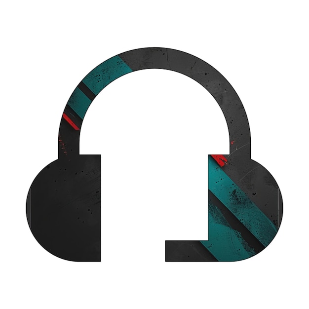foto iconen headset icon diagonaal zwart groen rood