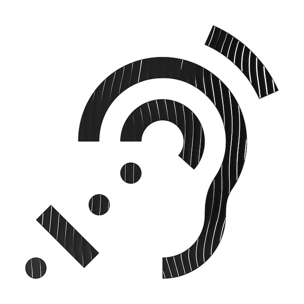 foto-iconen hulpverlenende luistersystemen icoon zwarte witte lijnen textuur