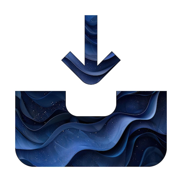 foto iconen inbox in blauw gradiënt achtergrond stijlontwerp