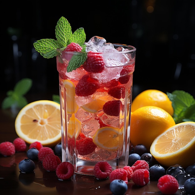 foto ijs koud fruit aroma drankje glas