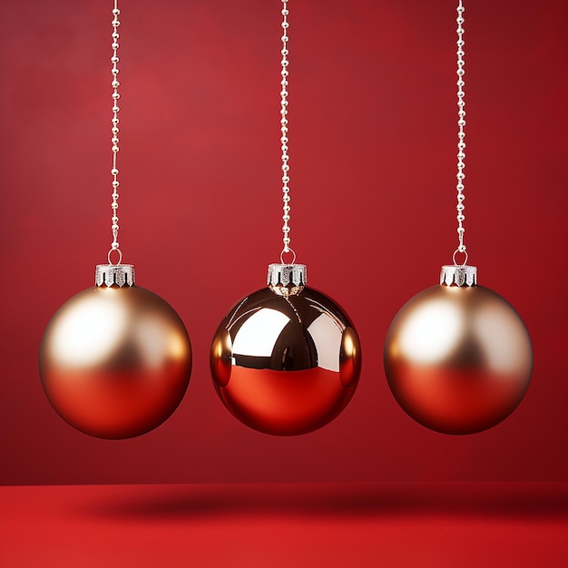 Foto kerstcompositie met geschenken gouden ballen dennen kegels dennen takken en sneeuwvlokken