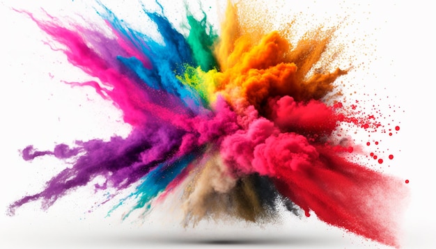 Foto kleurrijk gemengd regenboog holi poeder