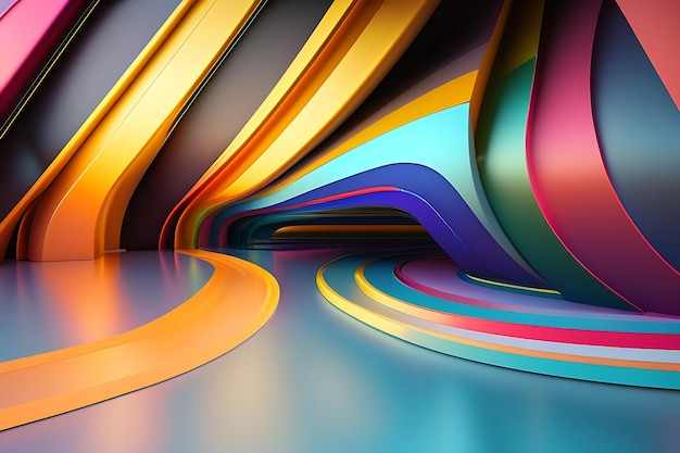 Foto kleurrijke 3d vloeibare posters met abstracte vormen spatten