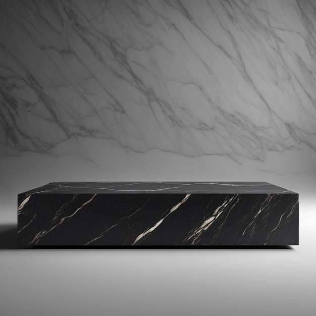 foto lege zwarte steen productweergave podium 3d achtergrond met frame rock podiumstandaard donkere textuur